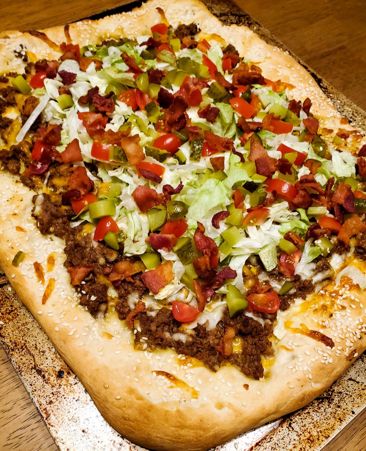 Homemade Cheeseburger Pizza