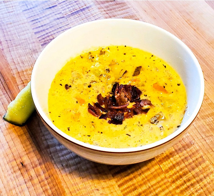 The BEST Cheeseburger Soup