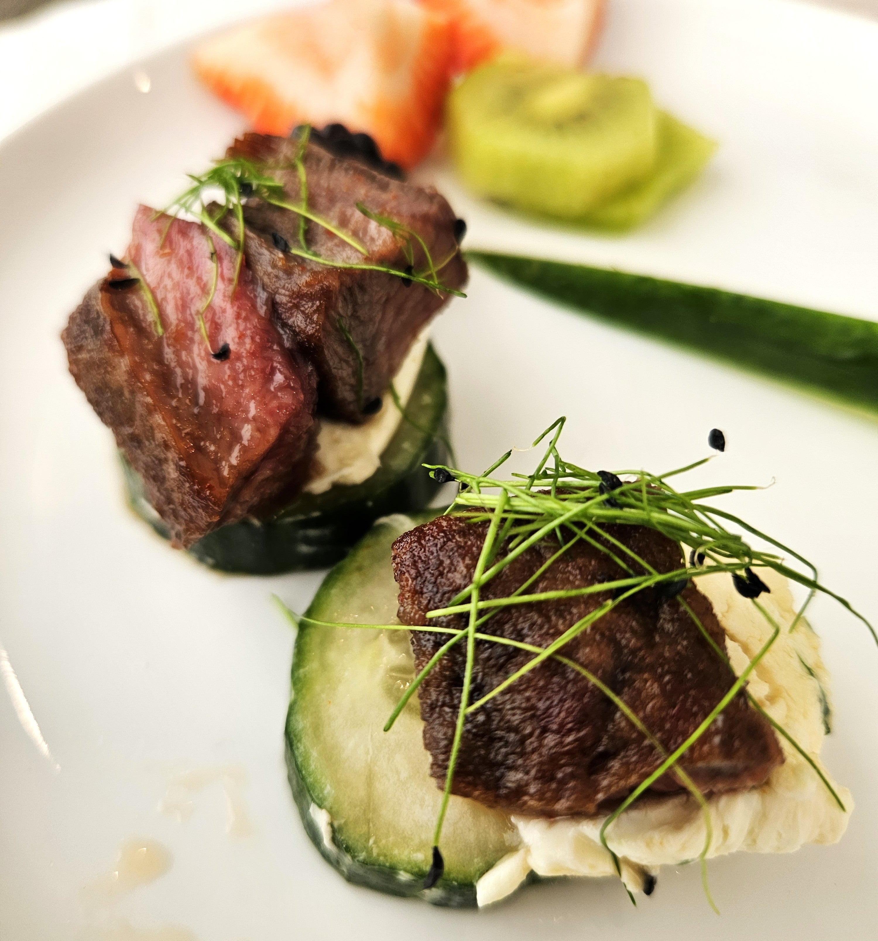 Spicy Steak & Cucumber Appetizer